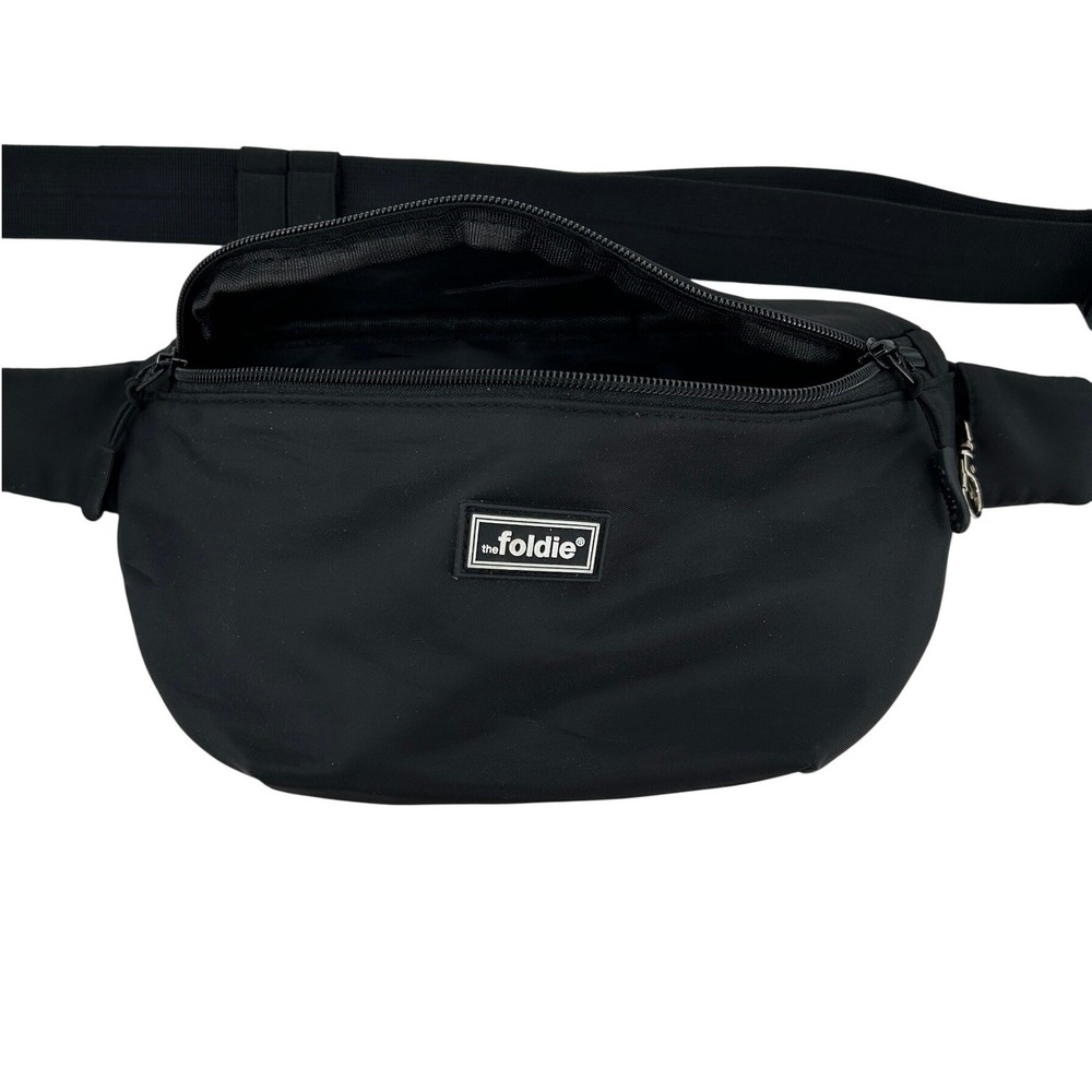 The Foldie Belt Bag Unisex Black RFID Safe Sling Bag Travel Crossbody - Picture 2 of 4